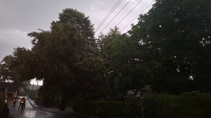 Popadané stromy a poškozené budovy. Moravu zasáhly silné bouřky, hasiči mají desítky zásahů